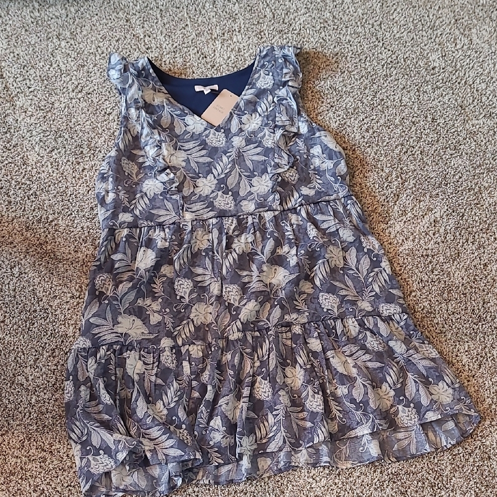 Como Vintage NWT Navy Floral Tiered Sundress Dress